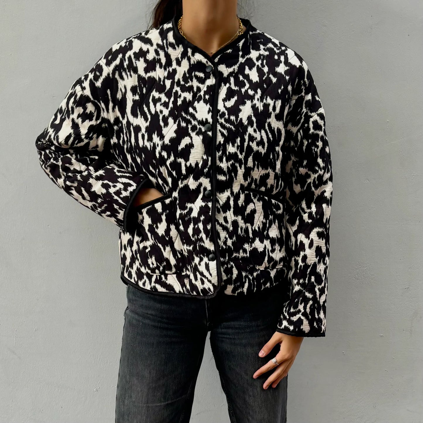 VESTE REMBOURRÉE IMPRIMÉE
