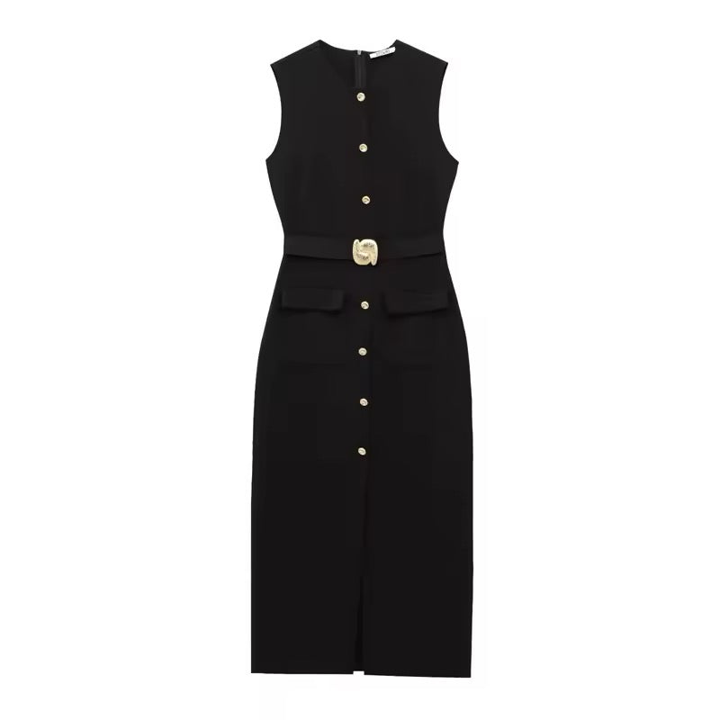 ROBE AVEC CEINTURE DORÉE
