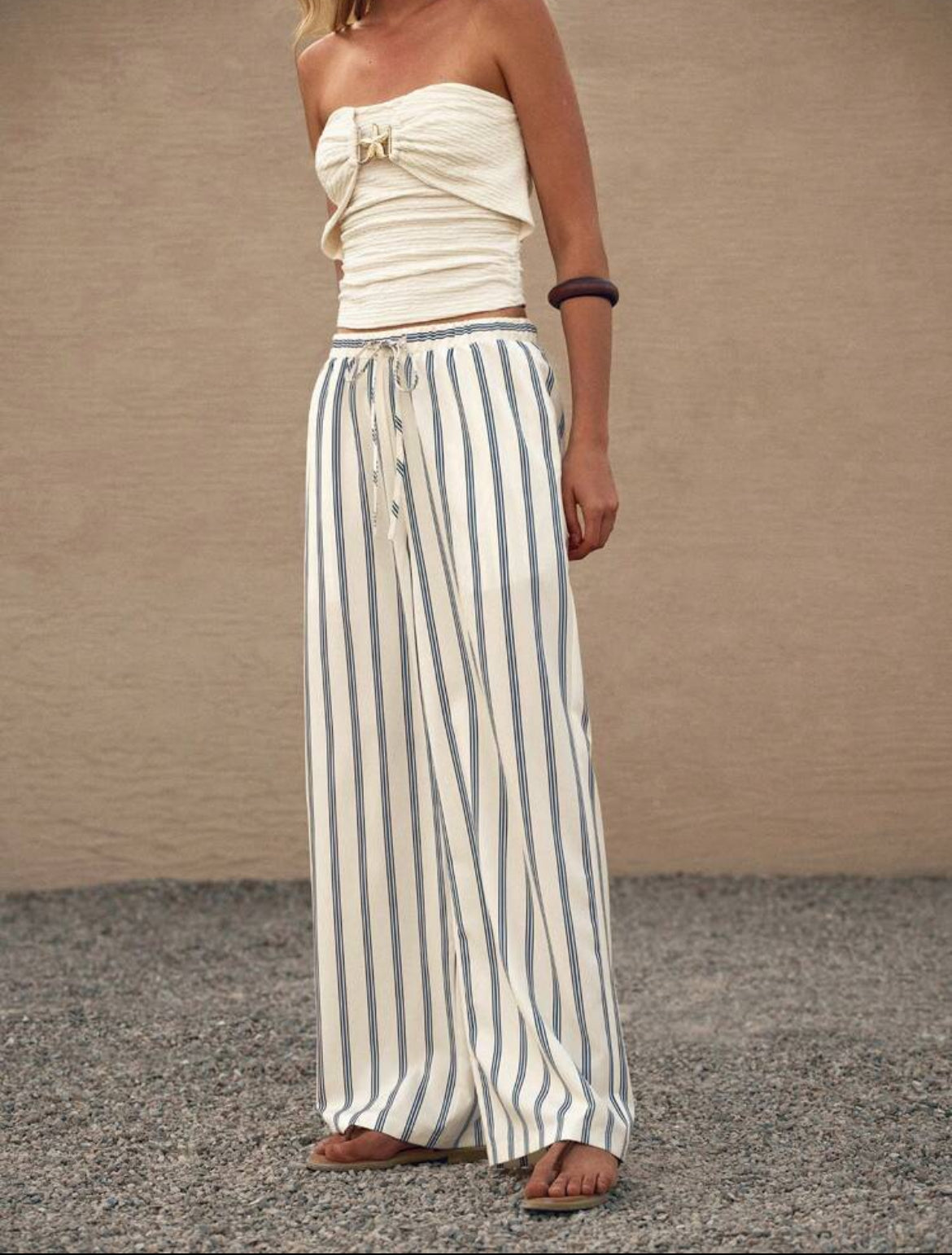 PANTALON DÉCONTRACTÉ LONG À RAYURES