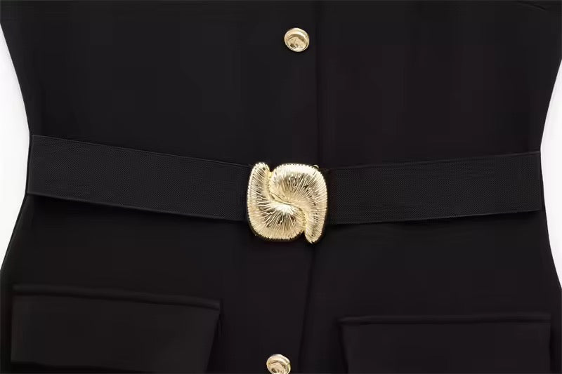 ROBE AVEC CEINTURE DORÉE
