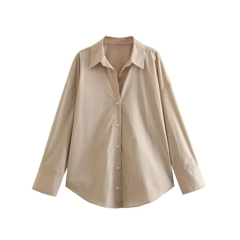 Chemise large avec col revers