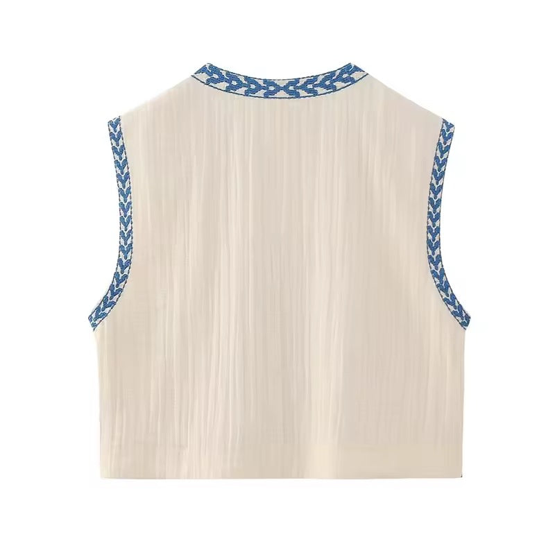 GILET RICAMATO SENZA MANICHE