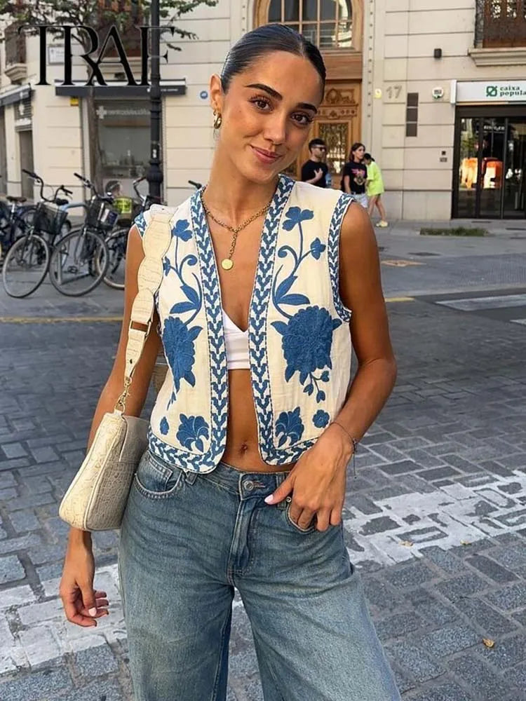 GILET RICAMATO SENZA MANICHE