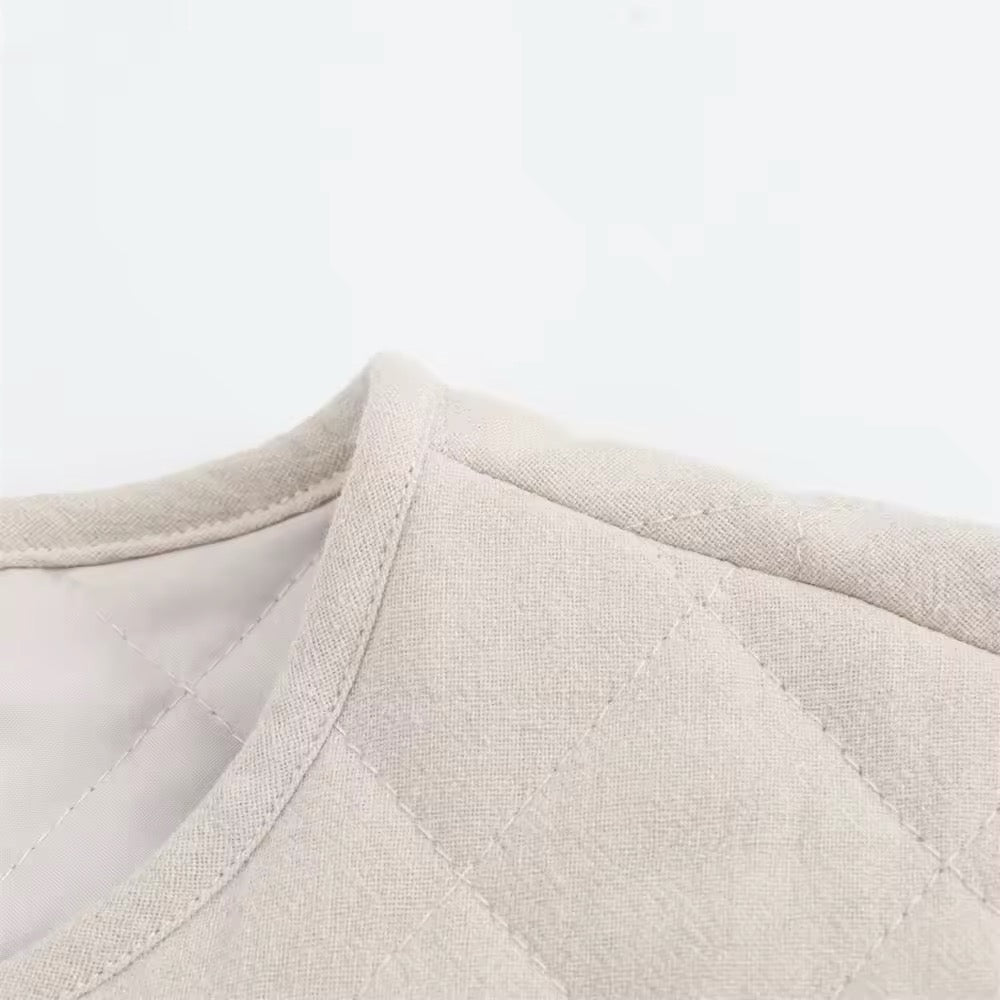 VESTE REMBOURRÉE EFFET LIN
