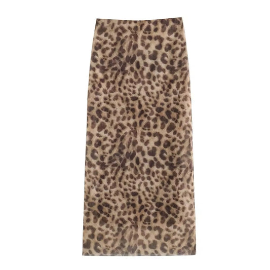 Gonna con stampa leopardata • Donna