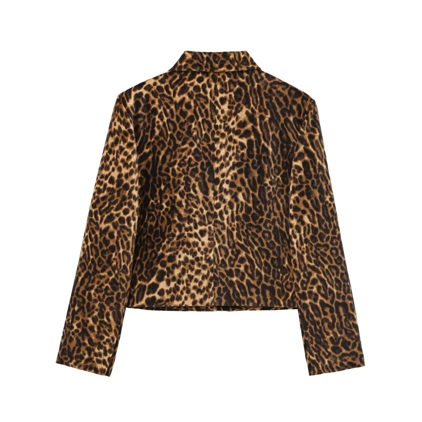 Blazer corto effetto leopardato 