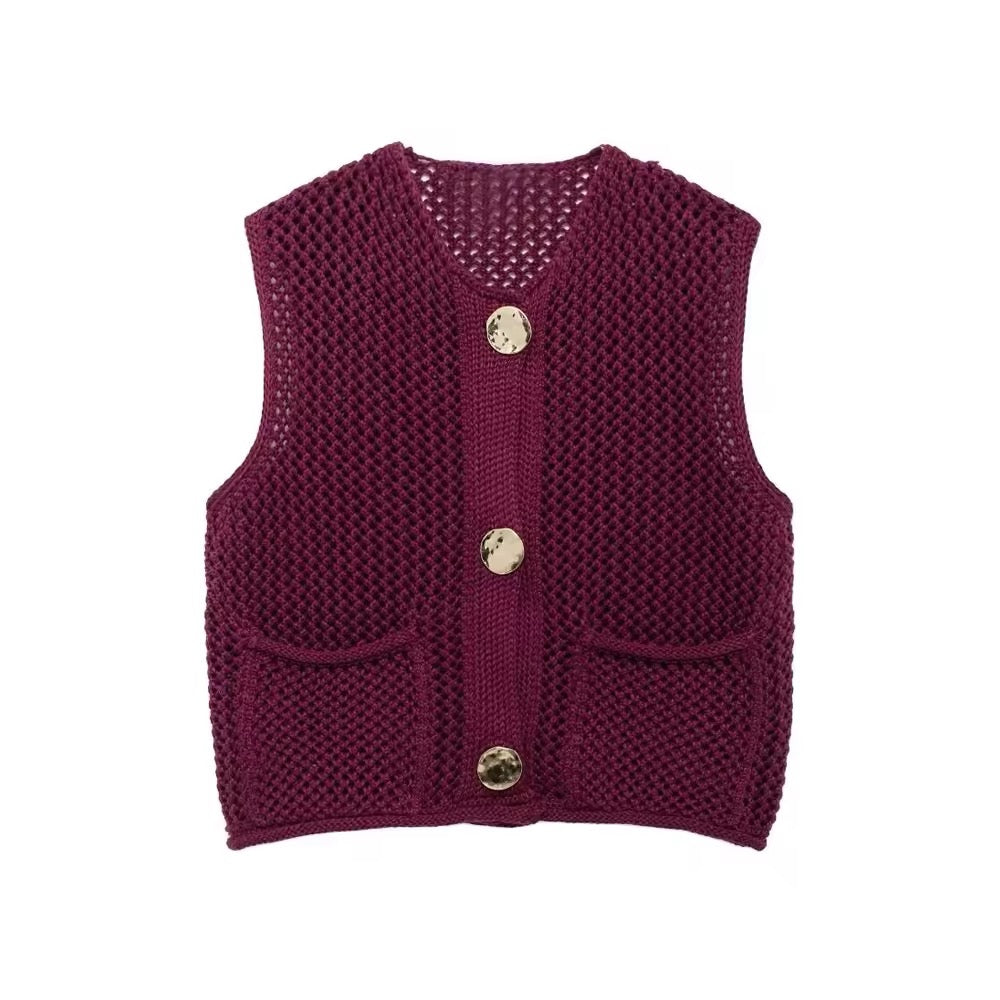 CARDIGAN EN TRICOT SANS MANCHES