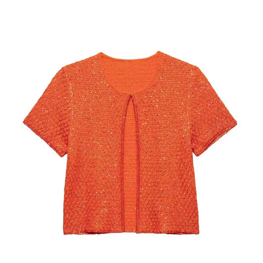 TOP IN MAGLIA CON PAILLETTES