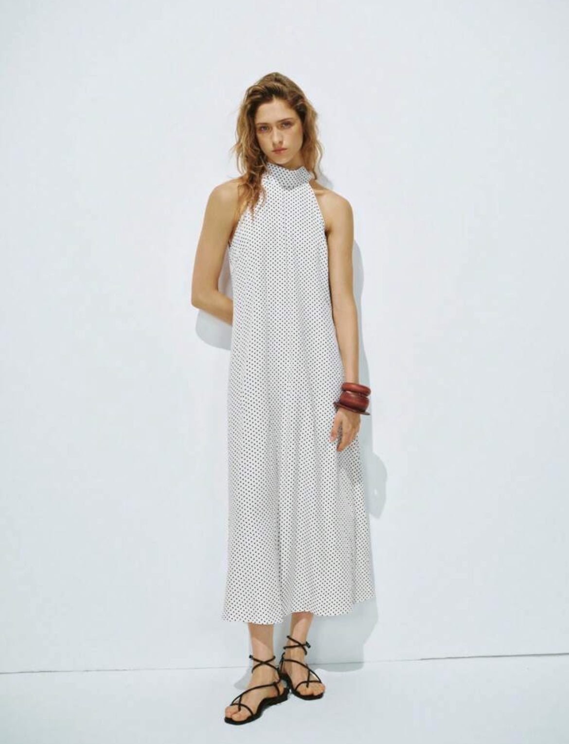 ROBE BUSTIER À POIS