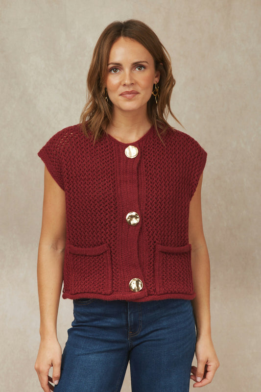 CARDIGAN EN TRICOT SANS MANCHES