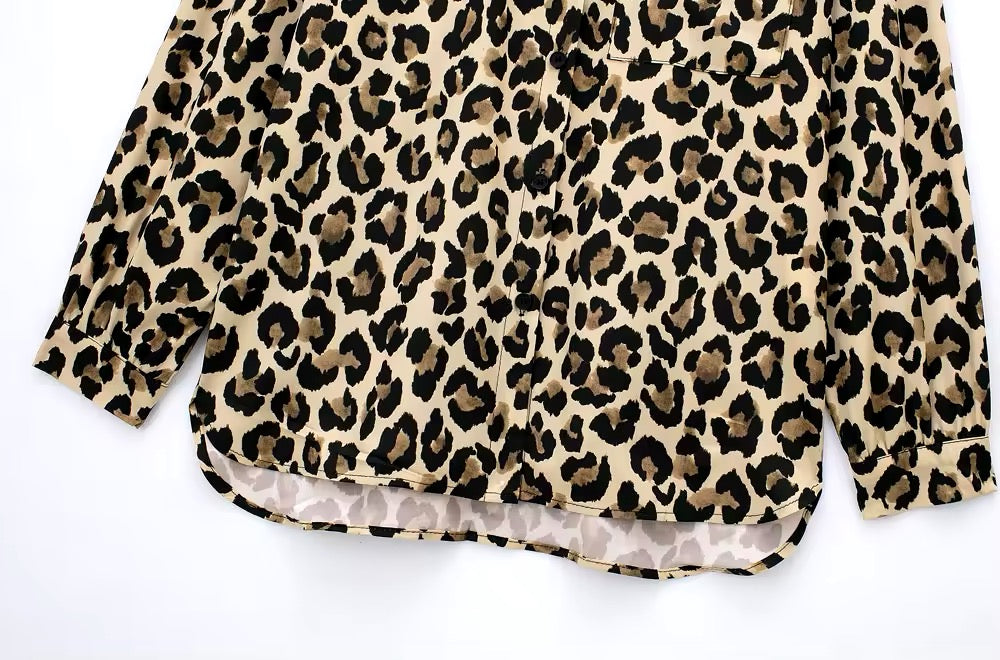 Camicia con stampa leopardata • Donna