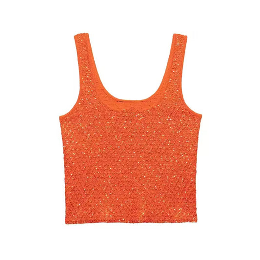 TOP IN MAGLIA CON PAILLETTES