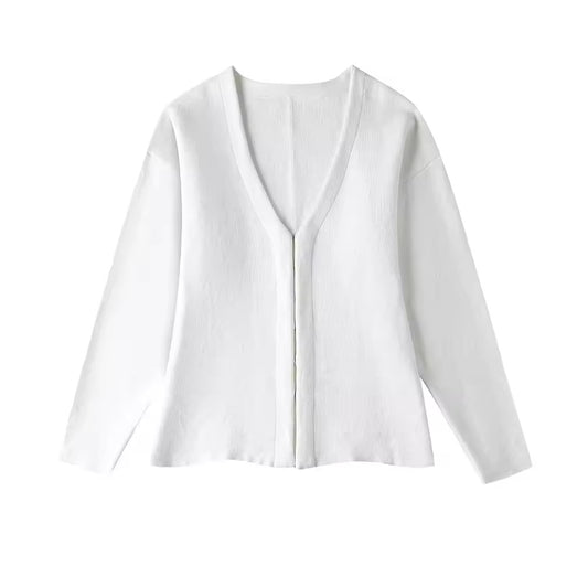 Cardigan aderente in maglia con uncinetto • Donna