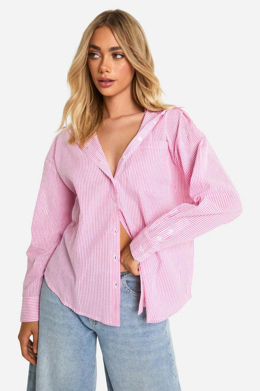 CAMICIA A RIGHE IN TESSUTO CREPE