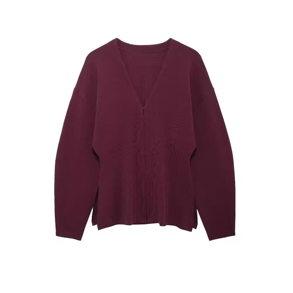 Cardigan aderente in maglia con uncinetto • Donna