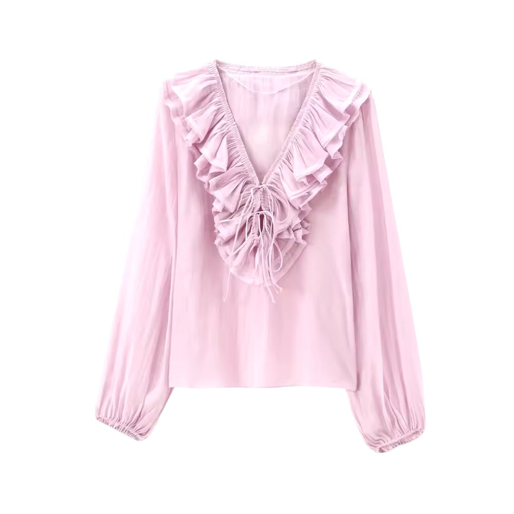 Blusa con volant - Donna