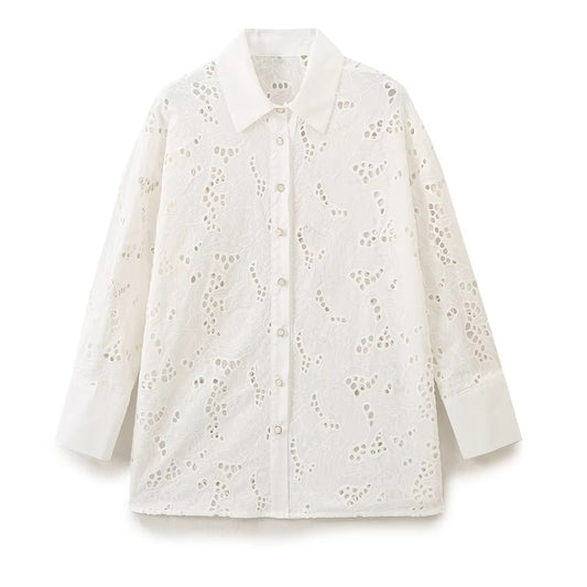 CAMICIA CON RICAMI FLOREALI