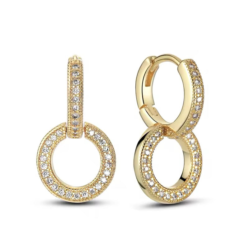 BOUCLES D’OREILLES INCRUSTÉES FAUX DIAMANTS