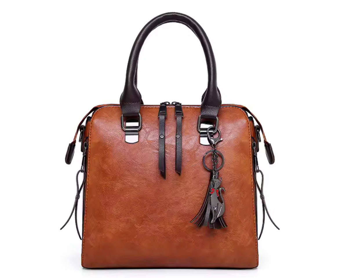 Retro PU Leather Handbag