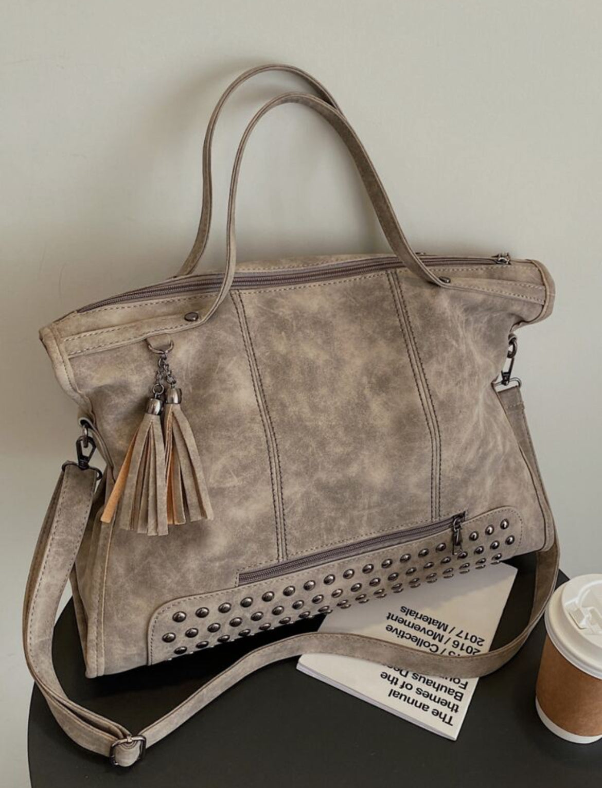 BORSA A MANO EFFETTO CAMOSCIO