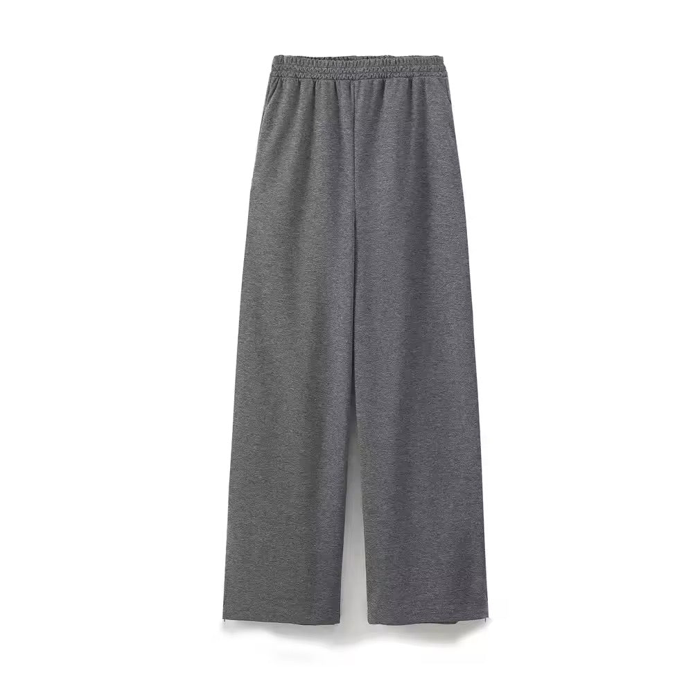 Joggers larghi bianchi minimalisti in vita elastica 