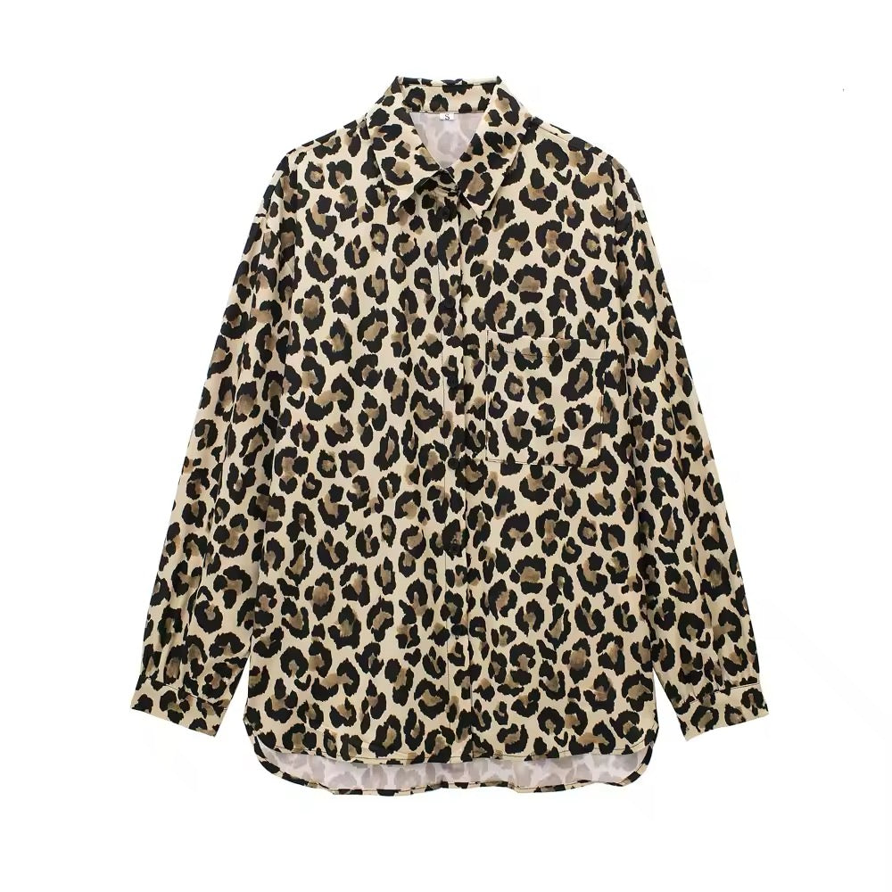 Camicia con stampa leopardata • Donna