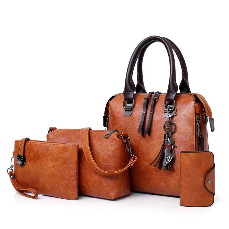 Retro PU Leather Handbag