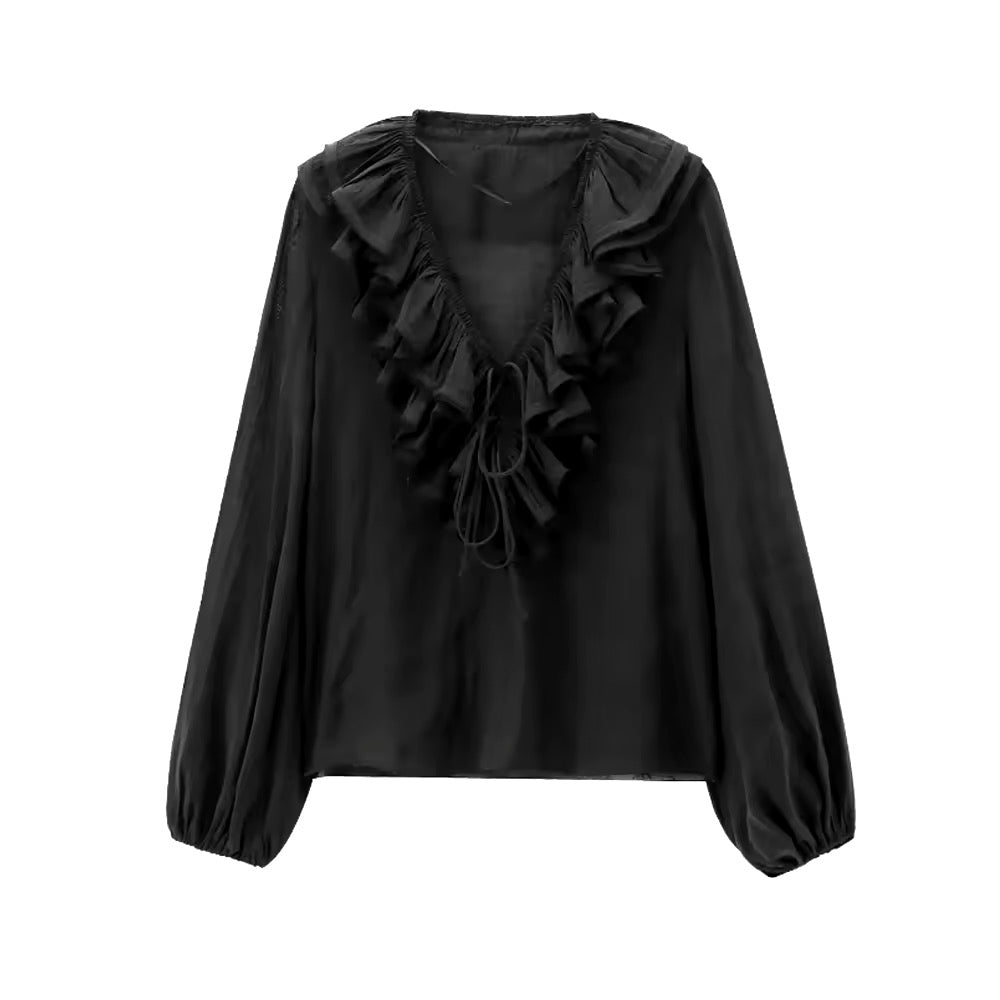 Blusa con volant - Donna