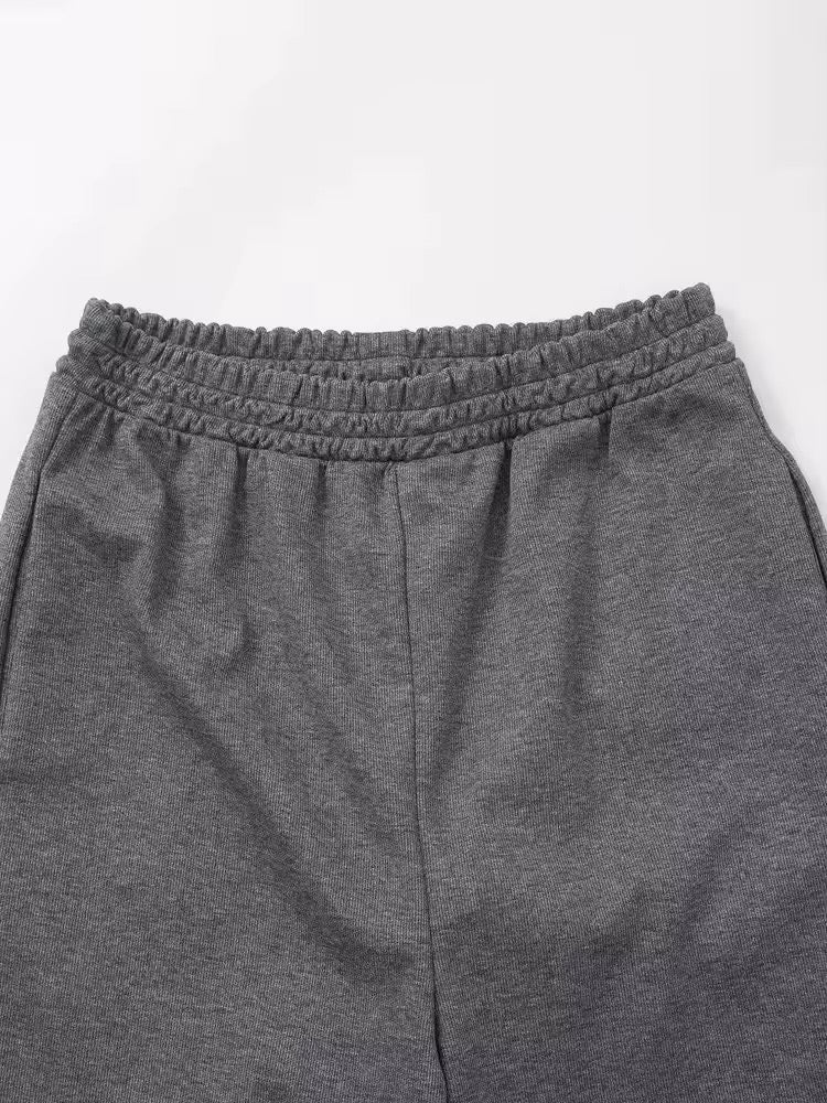 Joggers larghi bianchi minimalisti in vita elastica 