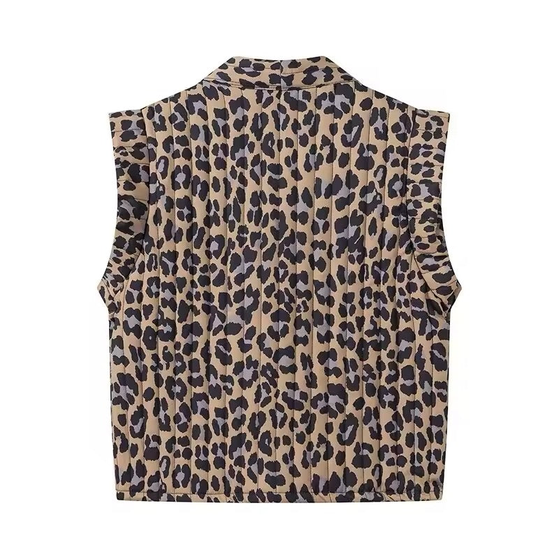 Giacca smanicata con stampa leopardata • Donna