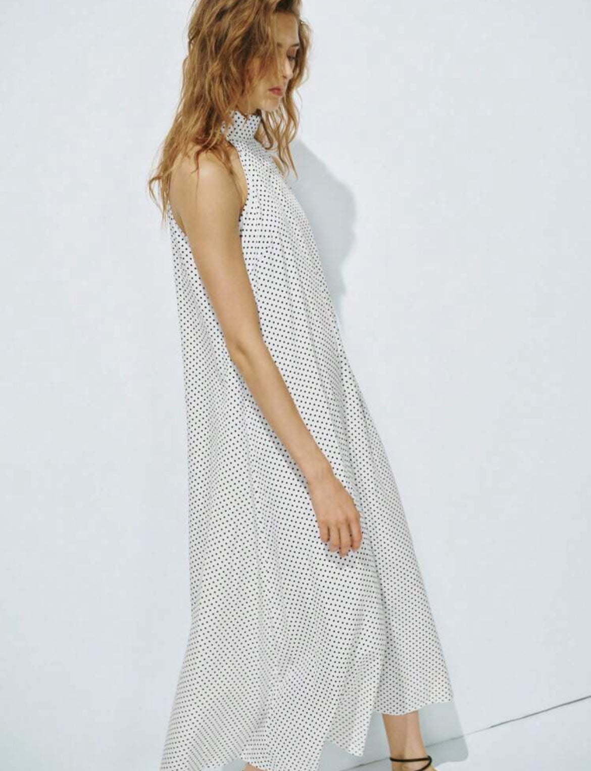 ROBE BUSTIER À POIS