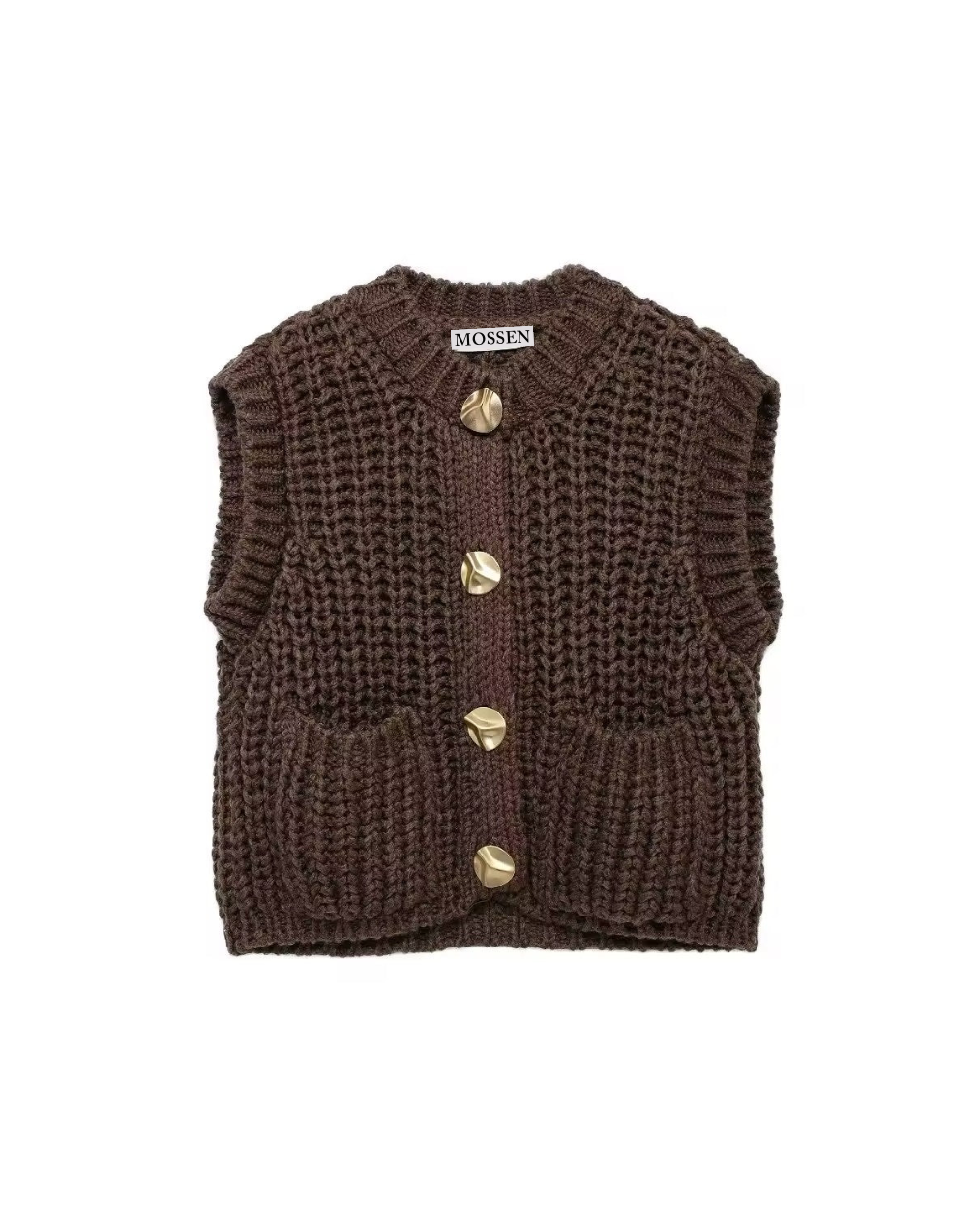CARDIGAN IN MAGLIA SENZA MANICHE 