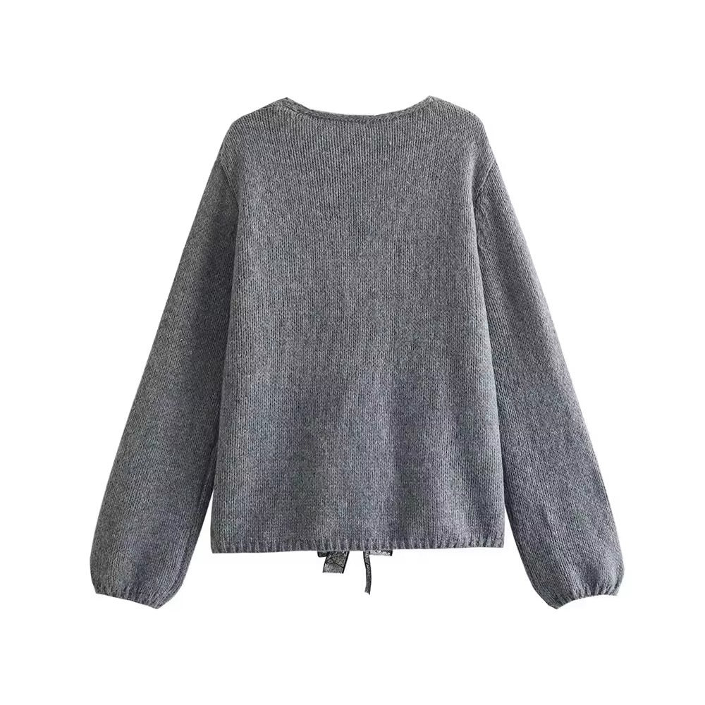 Cardigan in maglia con paillettes • Donna