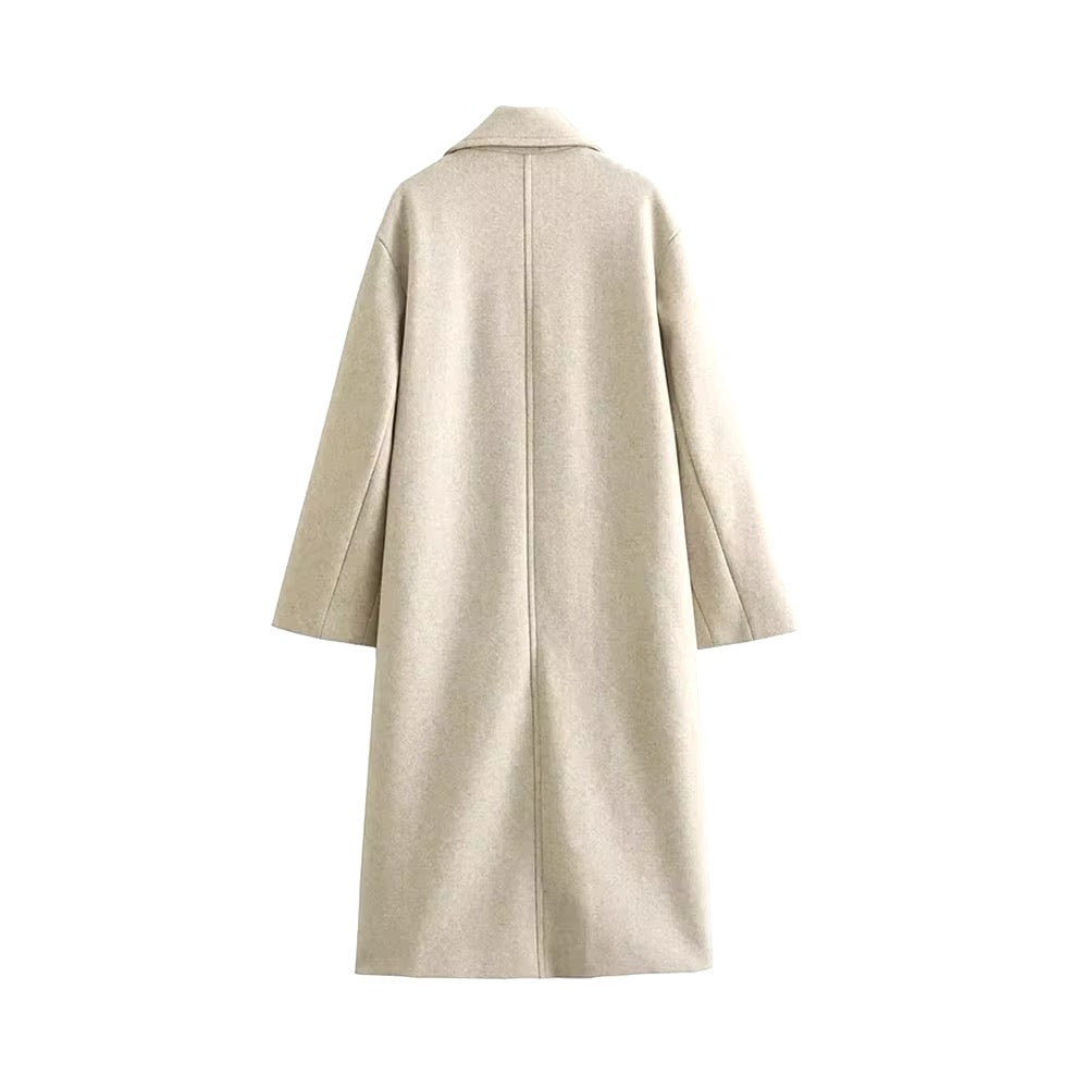 Cappotto lungo con collo a revers