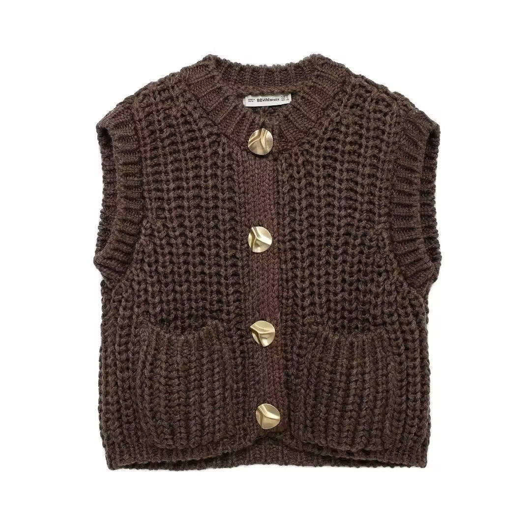 CARDIGAN EN TRICOT SANS MANCHES