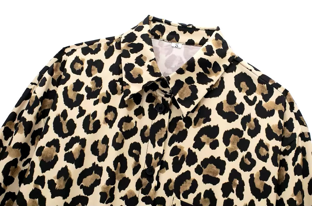 Camicia con stampa leopardata • Donna