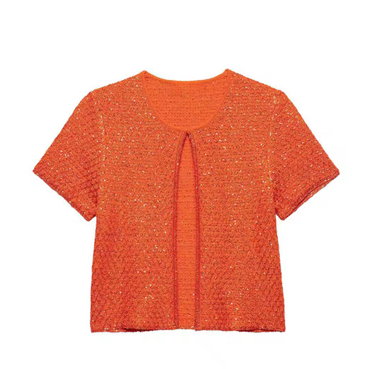 TOP IN MAGLIA CON PAILLETTES