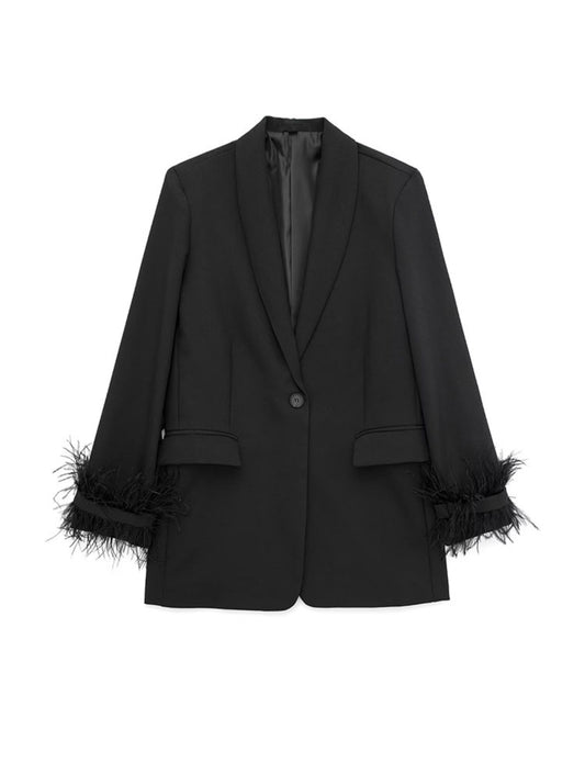 Blazer in raso nero • Donna