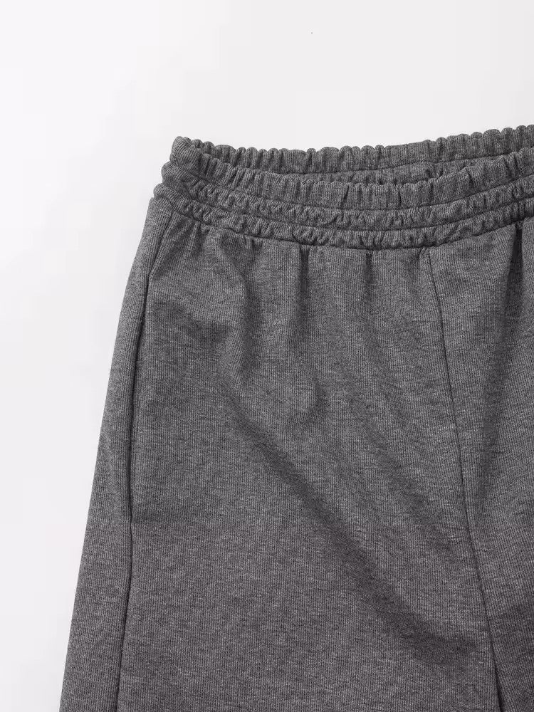 Joggers larghi bianchi minimalisti in vita elastica 