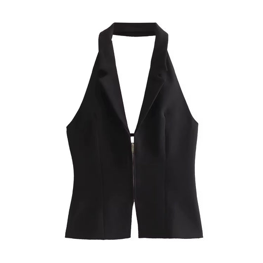 TOP SENZA SCHIENA CON ZIP