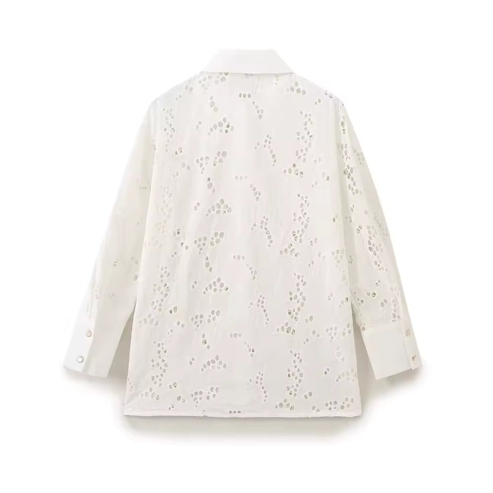 CHEMISE EN BRODERIE FLORALE